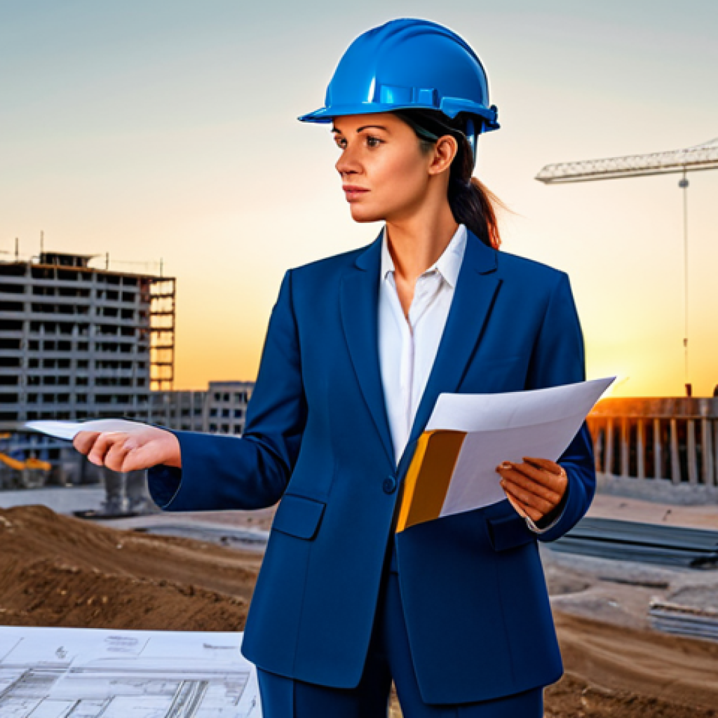 Jolin Tsai와 LGBTQ 지원 활동 - **
"A professional female architect in a modest, stylish pantsuit, reviewing blueprints on a constr...